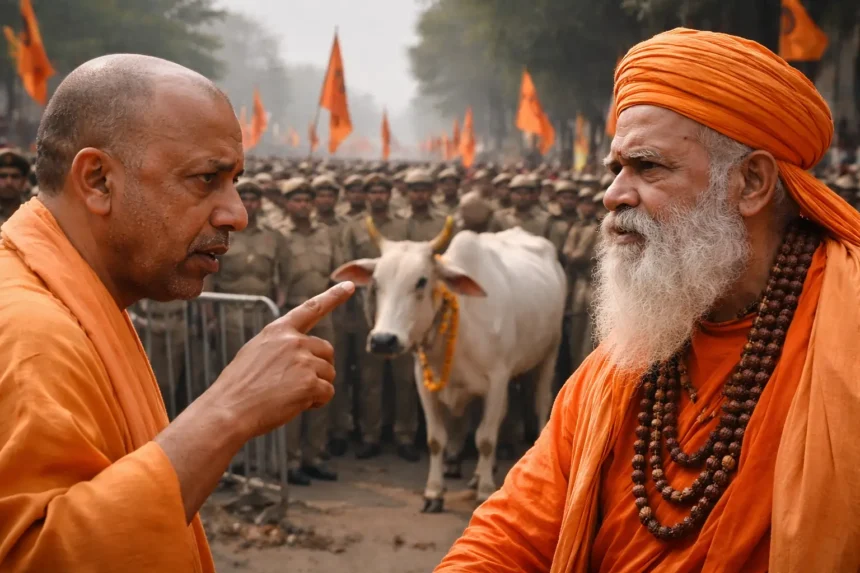 Yogi vs Shankaracharya: How the Gau Pratistha Dharmayuddh Exposes UP Government's Hypocrisy 1 Yogi vs Shankaracharya: How the Gau Pratistha Dharmayuddh Exposes UP Government's Hypocrisy